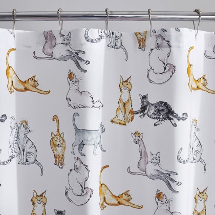 Company Cotton™ Regal Cats Percale Shower Curtain
