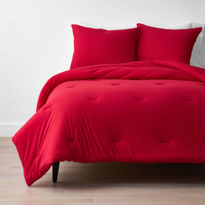 Company Cotton™ Jersey Knit Comforter Set - Red