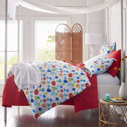 Company Cotton™ Tulips Percale Fitted Sheet