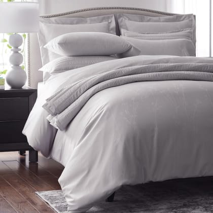 Legends Luxury™ Jacquard Floral Supima® Cotton Wrinkle-Free Pillowcases - Light Gray