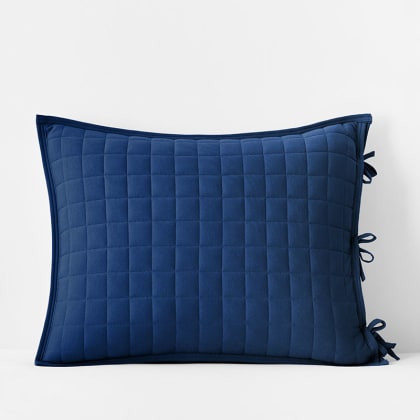 Company Cotton™ Reversible Jersey Knit Sham - Navy/Smoke Blue