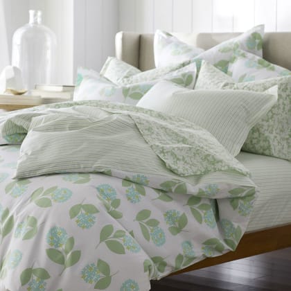 Company Cotton™ Ella Hydrangea Percale Pillowcases - Green