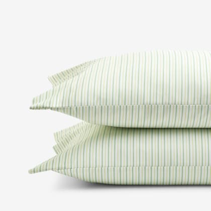 Company Cotton™ Ella Duo Stripe Percale Pillowcases - Green