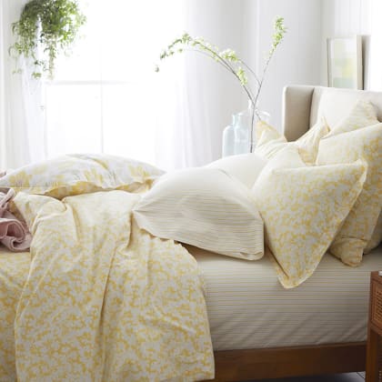 Company Cotton™ Ella Posy Percale Fitted Sheets - Yellow