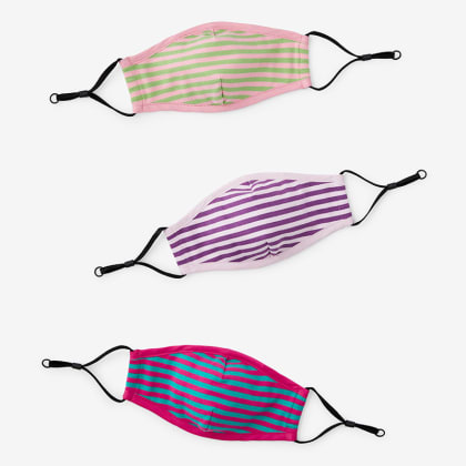 Company Cotton™ Striped Jersey Knit Kids' Face Mask, Set of Three