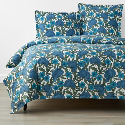 Company Cotton™ Alexandria Floral Wrinkle Free Sateen Duvet Cover - Teal