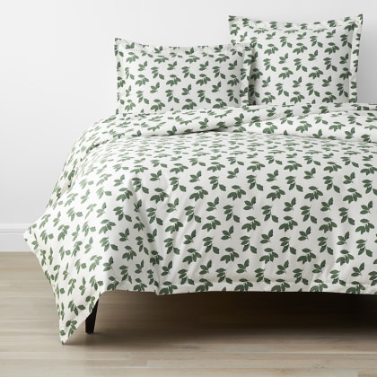 Company Cotton™ Alexandria Leaf Wrinkle Free Sateen Duvet Cover - Green