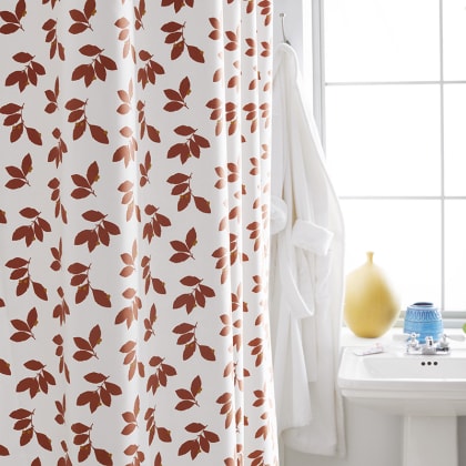 Company Cotton™ Alexandria Leaf Wrinkle Free Sateen Shower Curtain - Orange