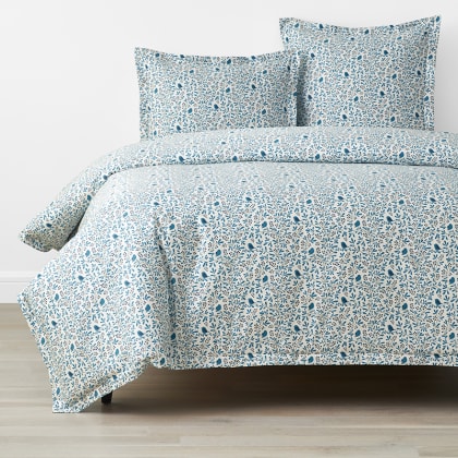 Company Cotton™ Alexandria Bird Branch Wrinkle Free Sateen Duvet Cover - Teal
