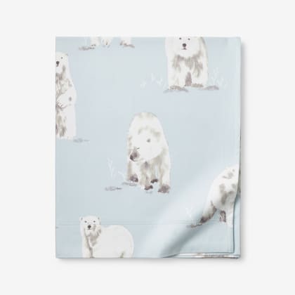 Legends Luxury™ Polar Bears Velvet Cotton Flannel Flat Sheet