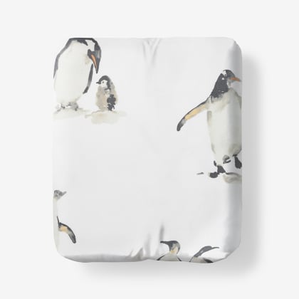 Legends Luxury™ Penguins Velvet Cotton Flannel Fitted Sheet