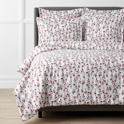Legends Hotel™ Winter Cranberries Velvet Cotton Flannel Duvet Cover