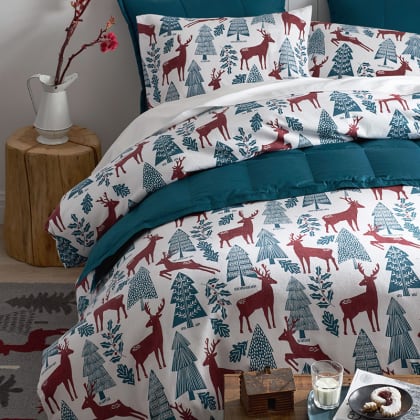 Legends Hotel™ Reindeer Velvet Cotton Flannel Pillowcases