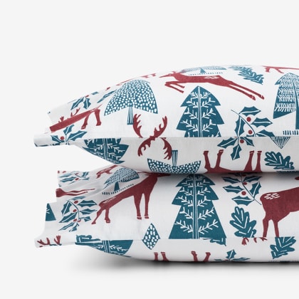 Legends Hotel™ Reindeer Velvet Cotton Flannel Pillowcases