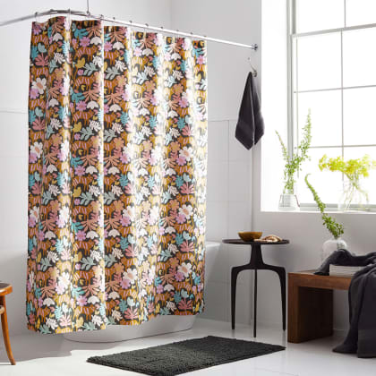 Company Organic Cotton™ Floral Feline Percale Shower Curtain