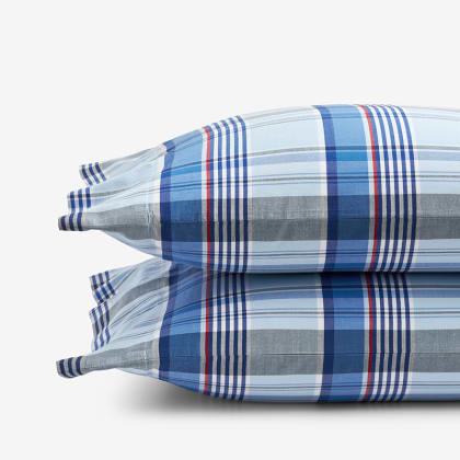 Company Organic Cotton™ Grayson Plaid Yarn-Dyed Percale Pillowcases