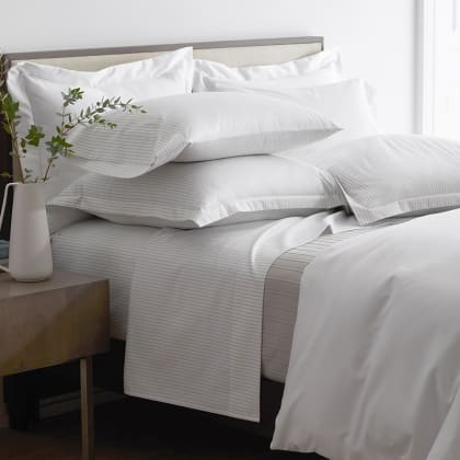 Legends Hotel™ Lila Stripe Wrinkle-Free Sateen Sheet Set - Gray