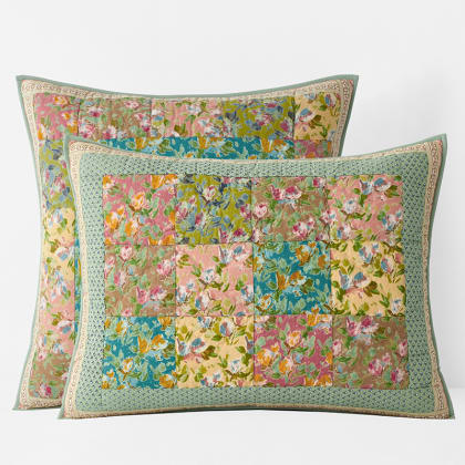 Blushing Buds Handcrafted Quilted Sham