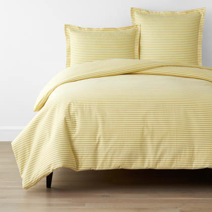Company Cotton™ Naomi Stripe Percale Duvet Cover - Yellow