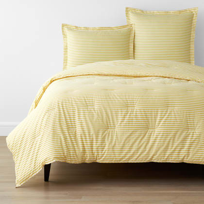 Company Cotton™ Naomi Stripe Percale Comforter - Yellow