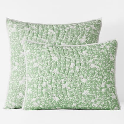 Naomi Quilted Sham - Green