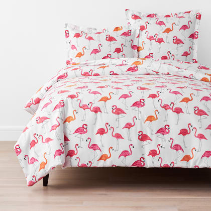 Company Cotton™ Summer Prints Percale Duvet Cover - Flamingo Stroll
