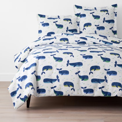 Company Cotton™ Summer Prints Percale Duvet Cover - Whale Days