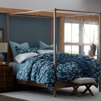 Company Cotton™ Brooke Floral Percale Sheet Set - Blue Multi