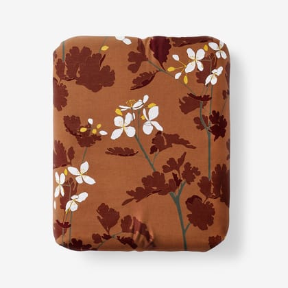 Company Cotton™ Brooke Floral Percale Fitted Sheet - Rust Multi