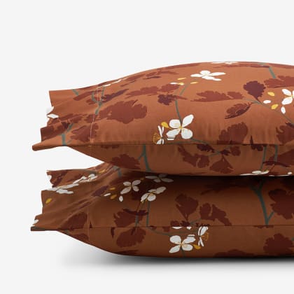 Company Cotton™ Brooke Floral Percale Pillowcases - Rust Multi