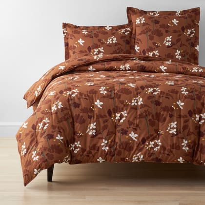 Company Cotton™ Brooke Floral Percale Comforter - Rust Multi