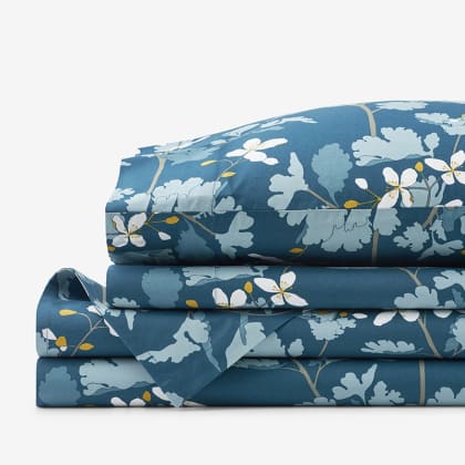 Company Cotton™ Brooke Floral Percale Sheet Set - Blue Multi