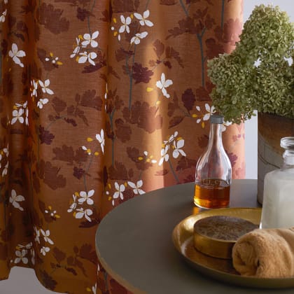 Company Cotton™ Brooke Floral Percale Shower Curtain - Rust Multi
