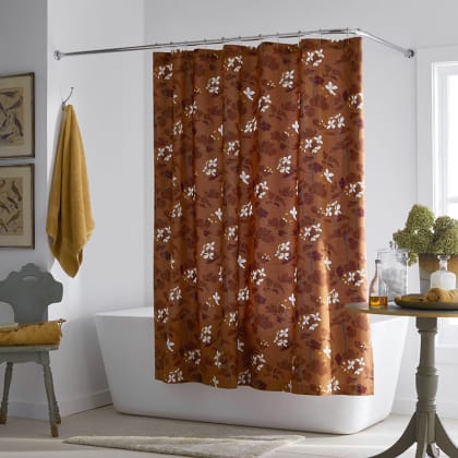 Company Cotton™ Brooke Floral Percale Shower Curtain - Rust Multi