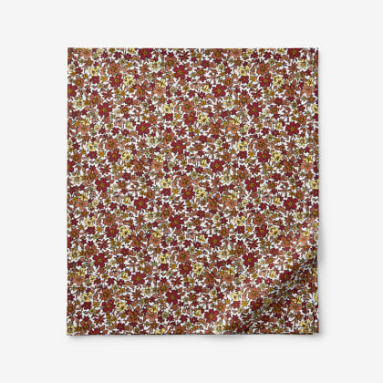 Company Cotton™ Brooke Leaf Percale Flat Sheet - Rust Multi