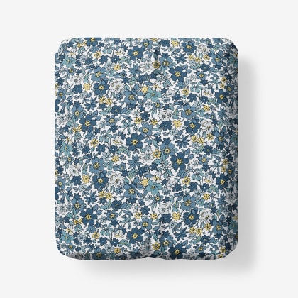 Company Cotton™ Brooke Leaf Percale Fitted Sheet - Blue Multi