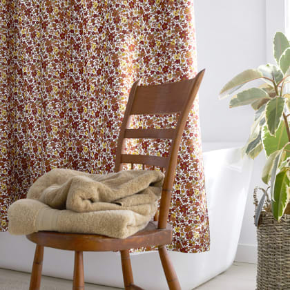 Company Cotton™ Brooke Leaf Percale Shower Curtain - Rust Multi
