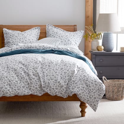 Company Cotton™ Brooke Mini Leaf Percale Comforter - Blue Multi