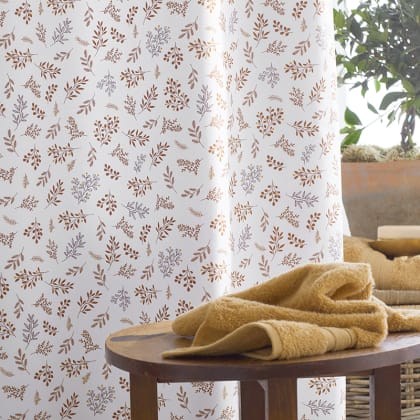 Company Cotton™ Brooke Mini Leaf Percale Shower Curtain - Rust Multi
