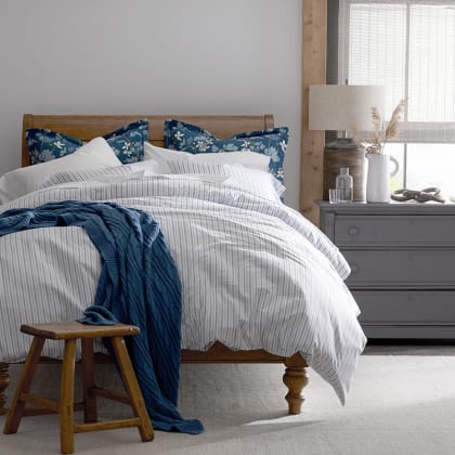 Company Cotton™ Brooke Stripe Percale Comforter - Blue Multi