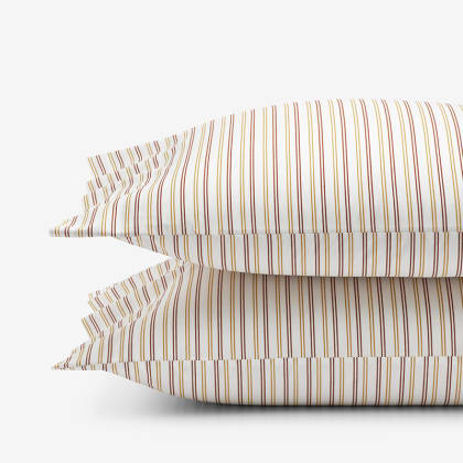 Company Cotton™ Brooke Stripe Percale Pillowcases - Rust Multi