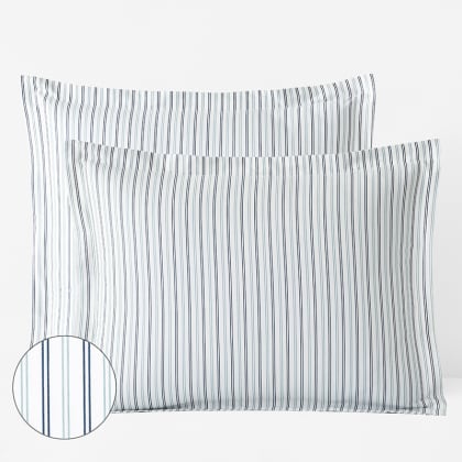 Pure Linen Wide Stripe Warm White Euro Pillow Sham Reviews Crate Barrel