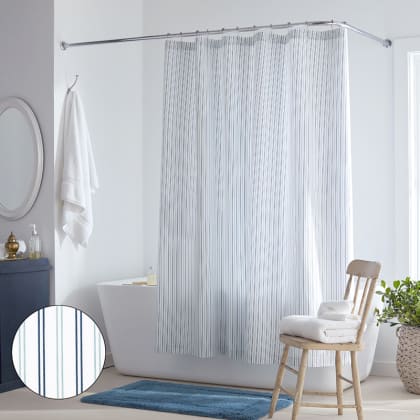 Company Cotton™ Brooke Stripe Percale Shower Curtain - Blue Multi