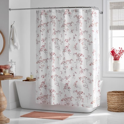 Legends Luxury™ Winter Floral Buds Sateen Shower Curtain