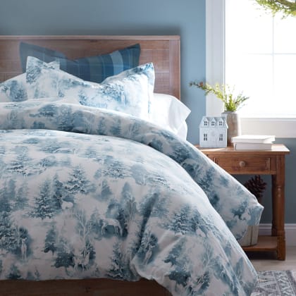 Legends Hotel™ First Snow Velvet Flannel Sheet Set  - Blue