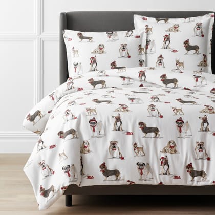 Legends Hotel™ Stylish Dogs Velvet Flannel Duvet Cover  - Multi