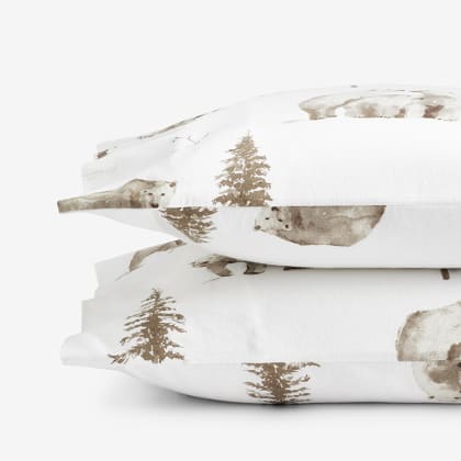 Legends Hotel™ Bear Tracks Velvet Flannel Pillowcases  - Gray