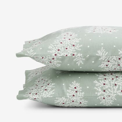 Legends Hotel™ Evergreen Trees Velvet Flannel Pillowcases  - Sage