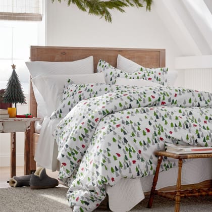 Company Cotton™ Holiday Print Percale Duvet Cover