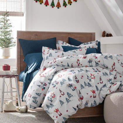 Company Cotton™ Holiday Print Percale Duvet Cover  - Holiday Gnomes